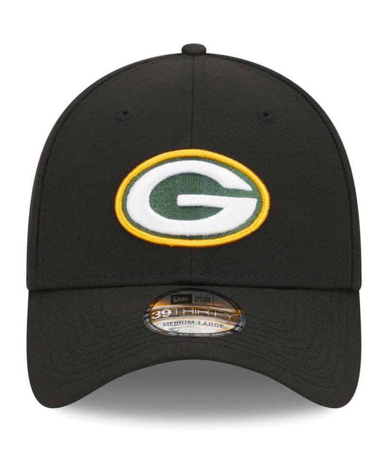 Men's Black Green Bay Packers Main 39THIRTY Flex Hat