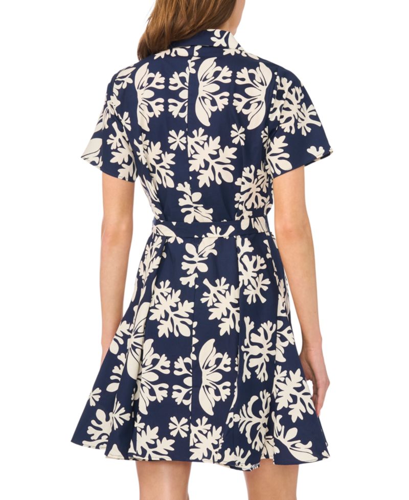 Petite Flutter-Sleeve Fit & Flare Dress