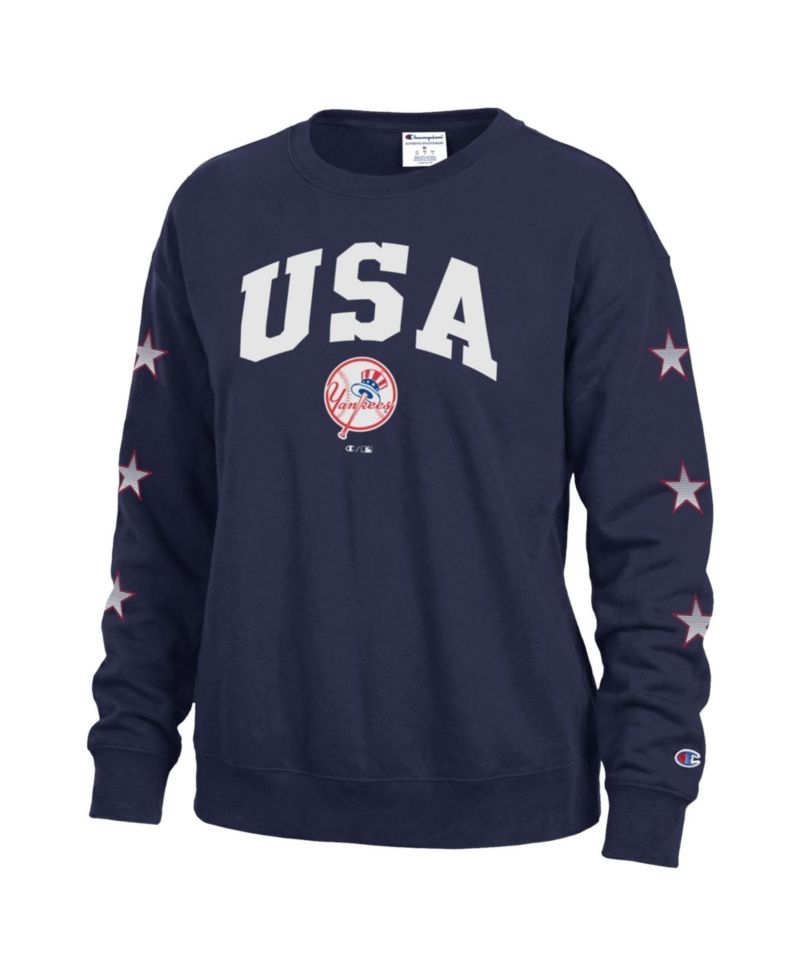 Women's New York Yankees Fleece Americana Crewneck Sweatshirt