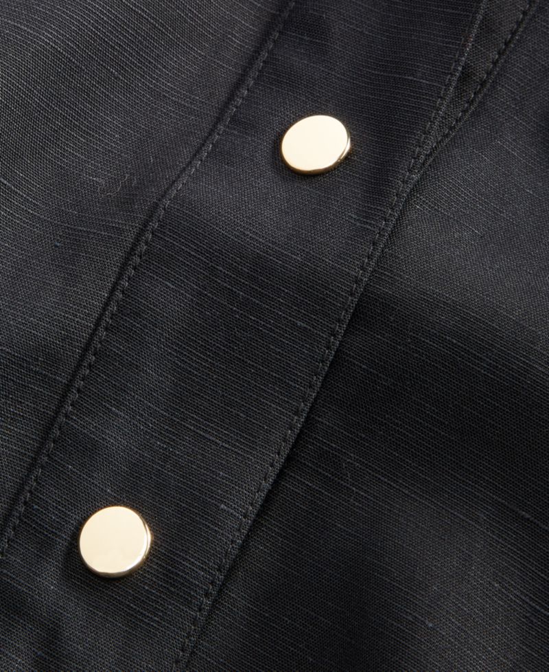 Petite Linen Short-Sleeve Shirt Jacket