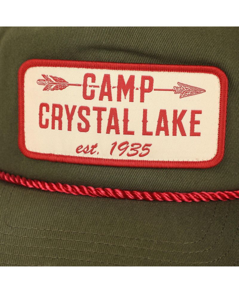 Men's Camp Crystal Lake Badge Green Retro Grandpa Snapback Hat