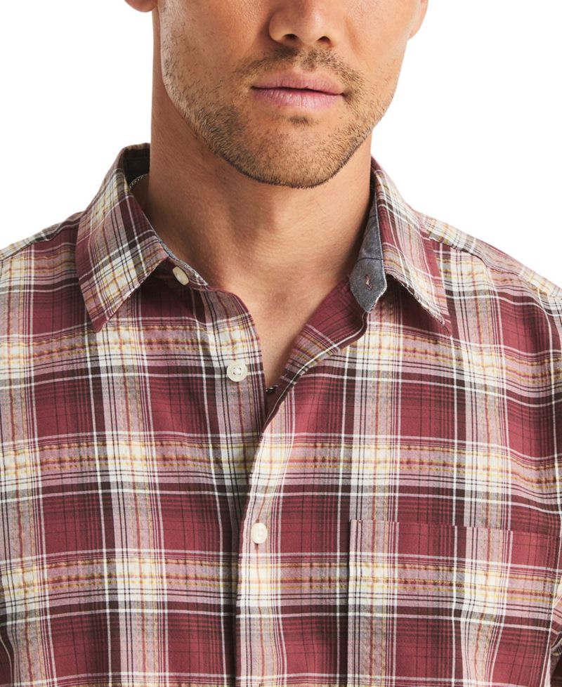 Men's Cotton Plaid Short-Sleeve Shirt
