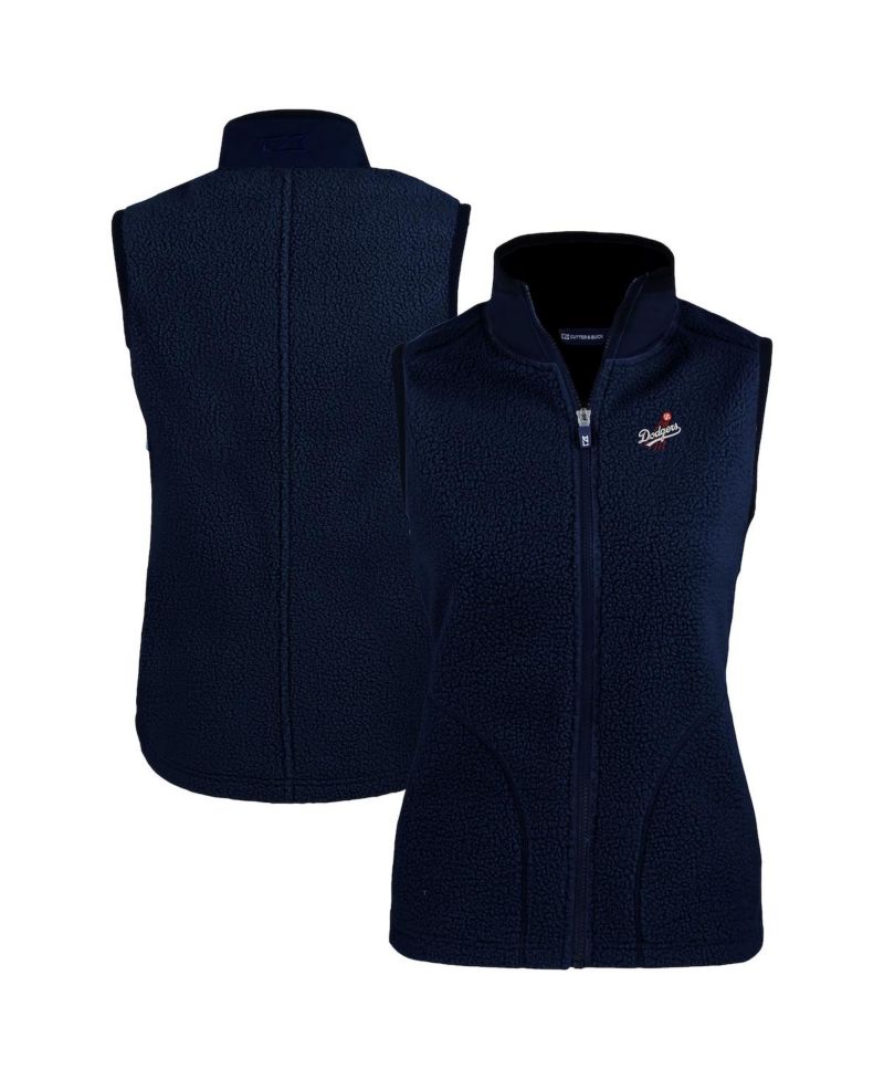 Women's Navy Los Angeles Dodgers Cascade Eco Sherpa Fleece Vest