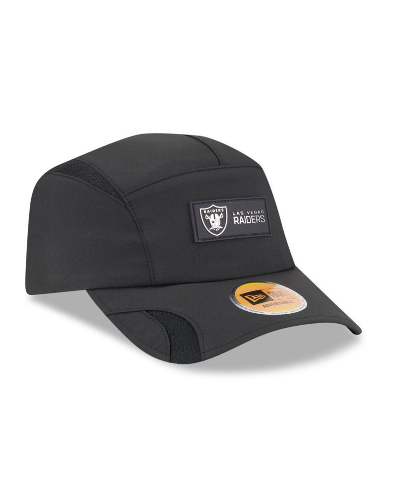 Men's Black Las Vegas Raiders 2025 Sideline Runner Adjustable Hat
