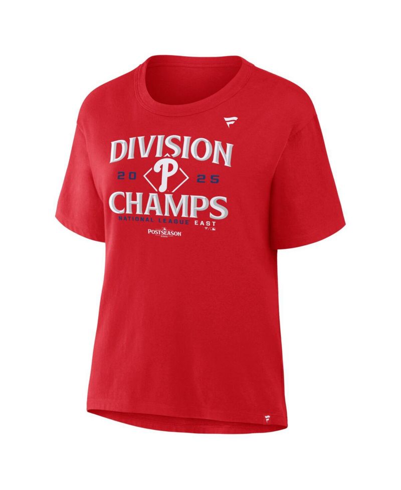 Women's Red Philadelphia Phillies 2025 NL East Division s Locker Room T-Shirt