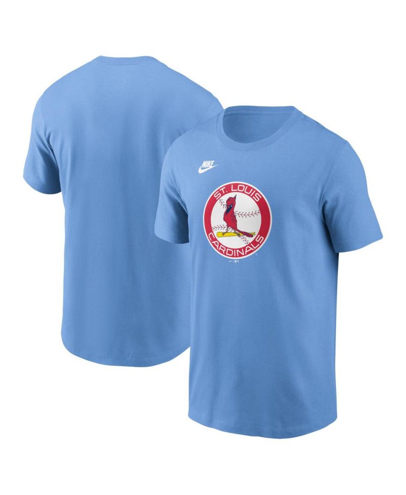 Men's Light Blue St. Louis Cardinals Cooperstown Collection Team Logo T-Shirt