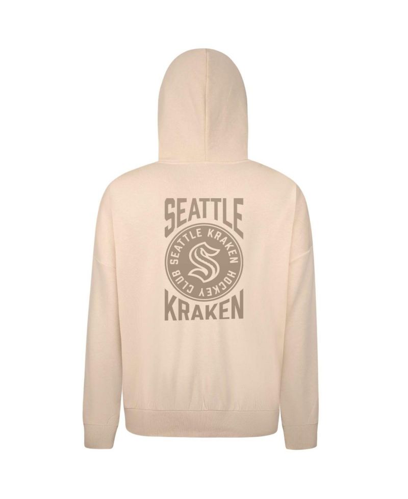 Men's Cream Seattle Kraken Contact Stamp Pullover Hoodie