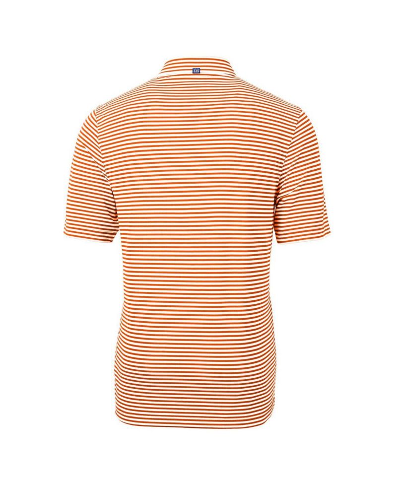 Men's Orange Chicago Bears Throwback Logo Virtue Eco Pique Stripe Polo