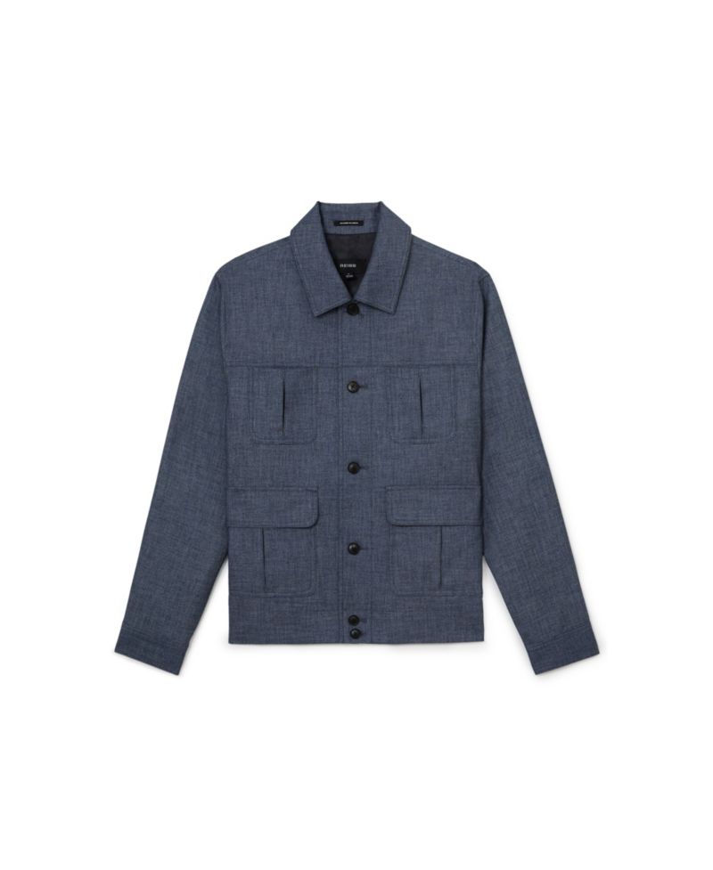 Men's Lagos Lightweight Textured-Weave Shirt Jacket
