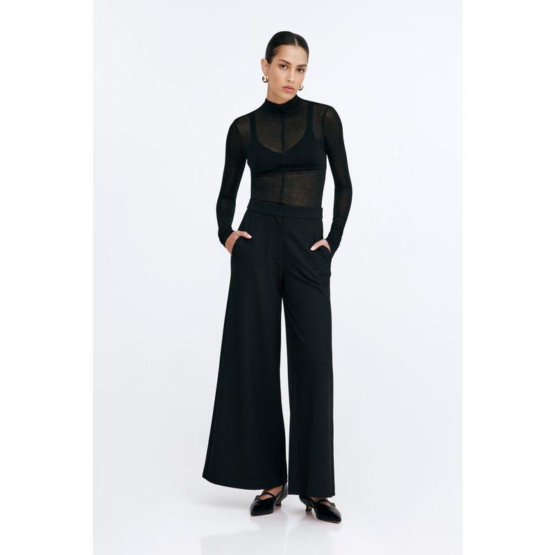 Women's Alicia Long-Sleeve Sheer Jersey Turtleneck with Thumbholes