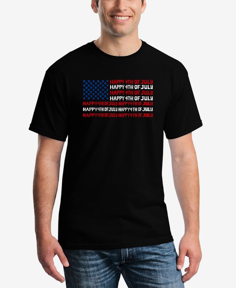 Men's Happy 4th of July Word Art T-Shirt