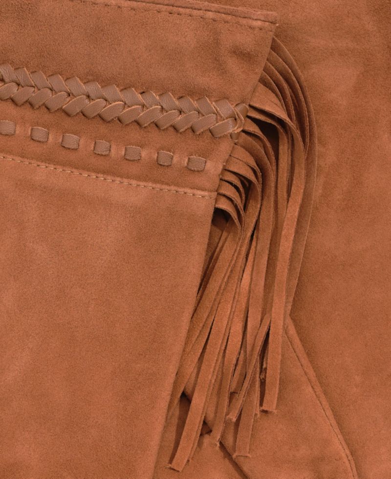 Laced Suede Fringe Gloves