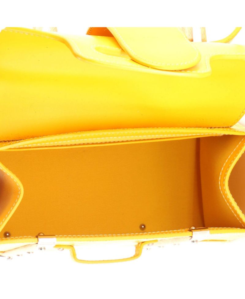 Mini Structured Saigon Top Handle Bag Coated Canvas with Leather
