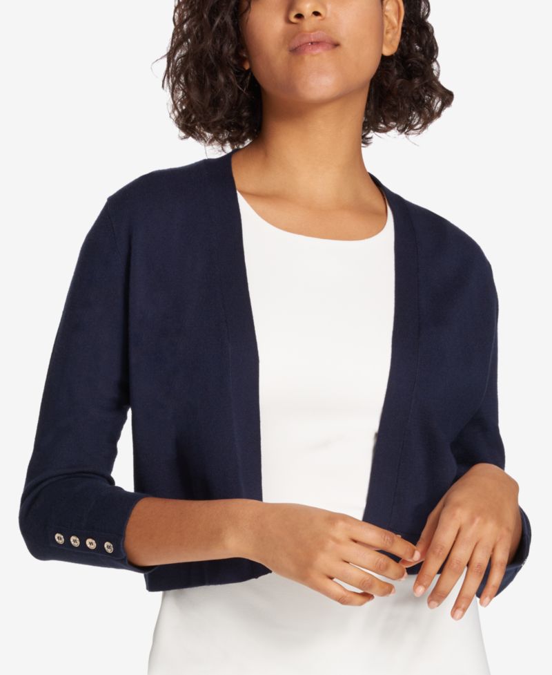 Women's Button Sleeve 3/4 Sleeve Cardigan
