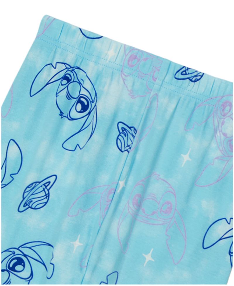 Girls' 4-10 All Over Print Tops, Shorts, and Pants, 4-Piece Pajama Set