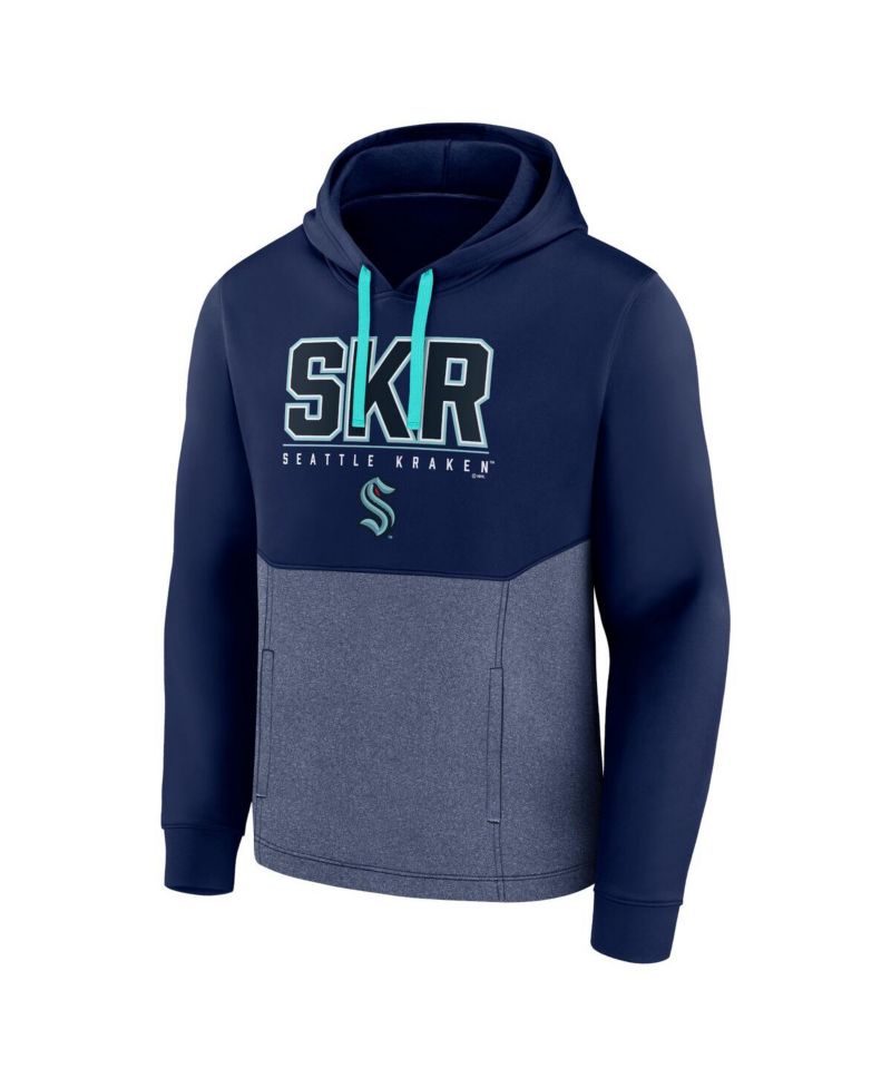 Men's Deep Sea Blue Seattle Kraken Successful Tri-Blend Pullover Hoodie