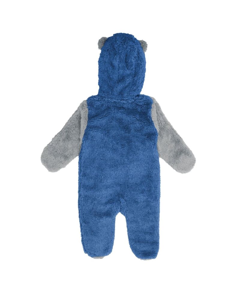 Baby Boys and Girls Blue Detroit Lions Teddy Fleece Bunting Full-Zip Sleeper