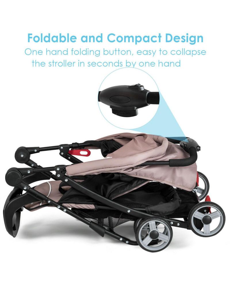 Foldable Lightweight Baby Stroller Kids Travel Pushchair 5-Point