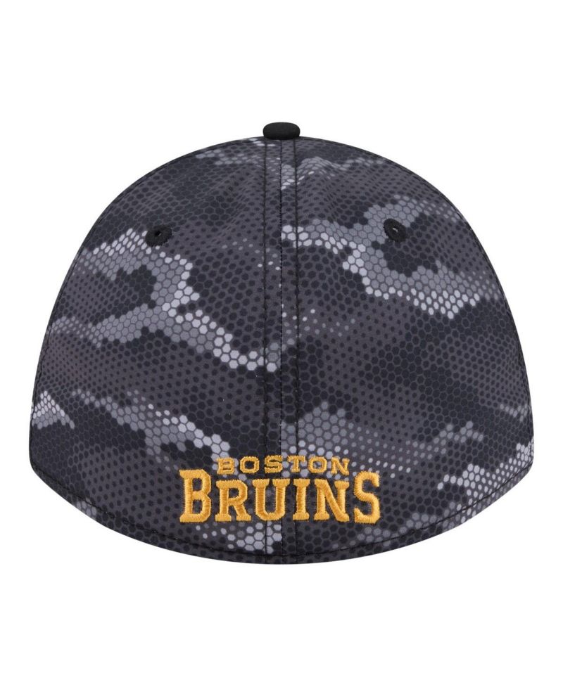 Men's Black Boston Bruins Zero Dark 39THIRTY Flex Hat