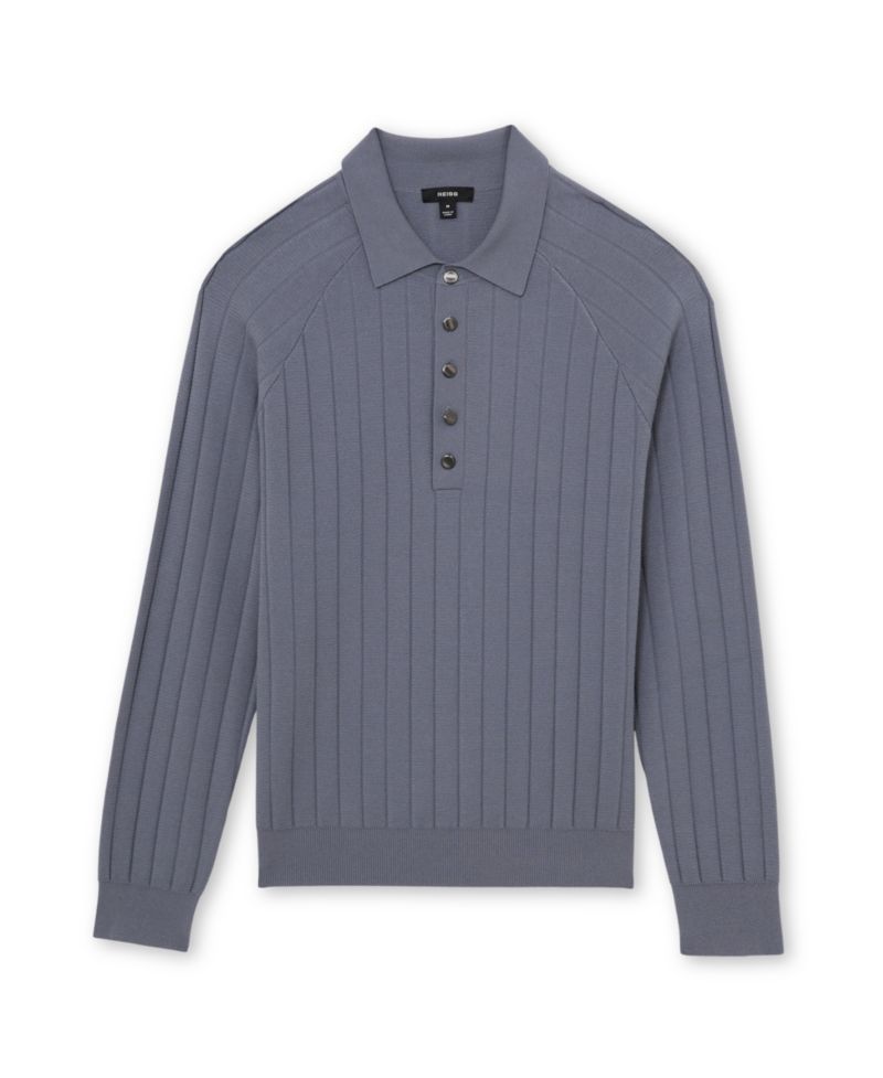 Men's Dillingham Wide-Ribbed Half-Button Polo Sweater