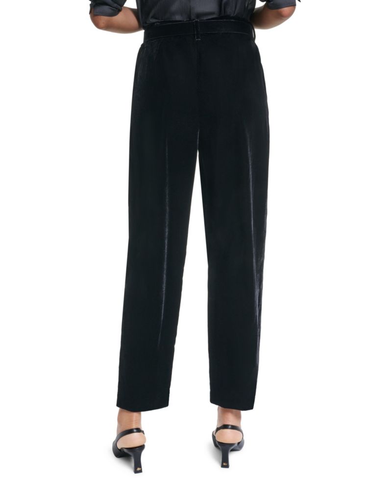 Petite Velvet High-Waisted Pants
