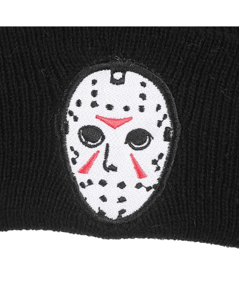 Men's Jason Mask Embroidery On Acrylic Knit Standard Cuff Beanie