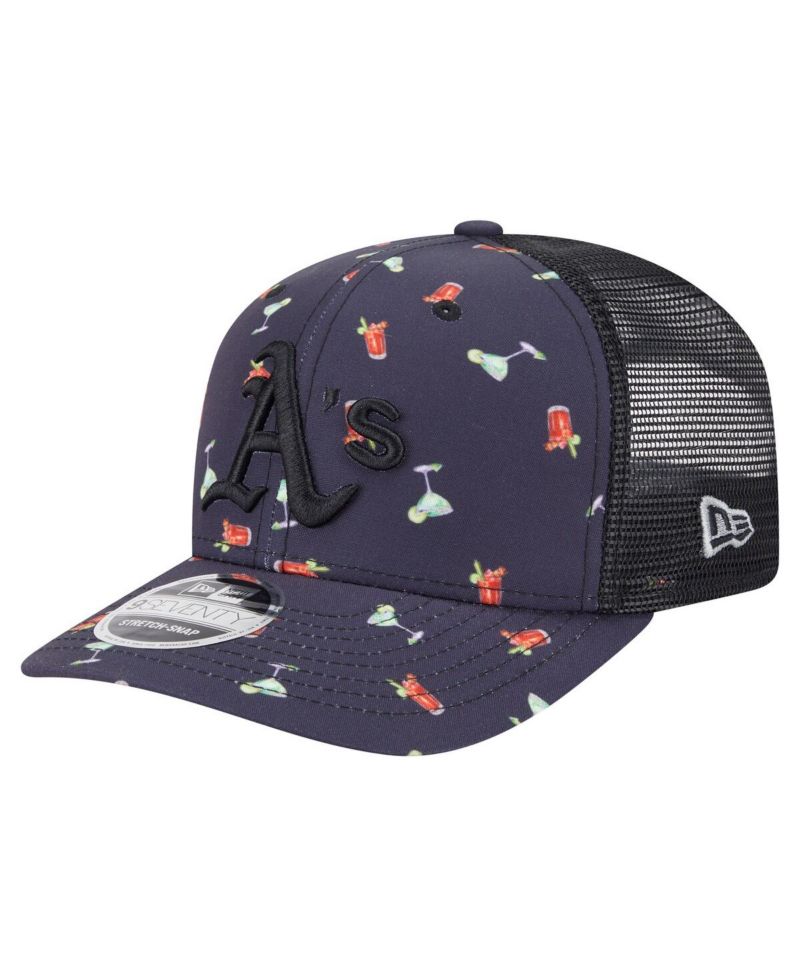 Men's Black Athletics Adventure Drinks Pattern 9SEVENTY Stretch-Snap Hat