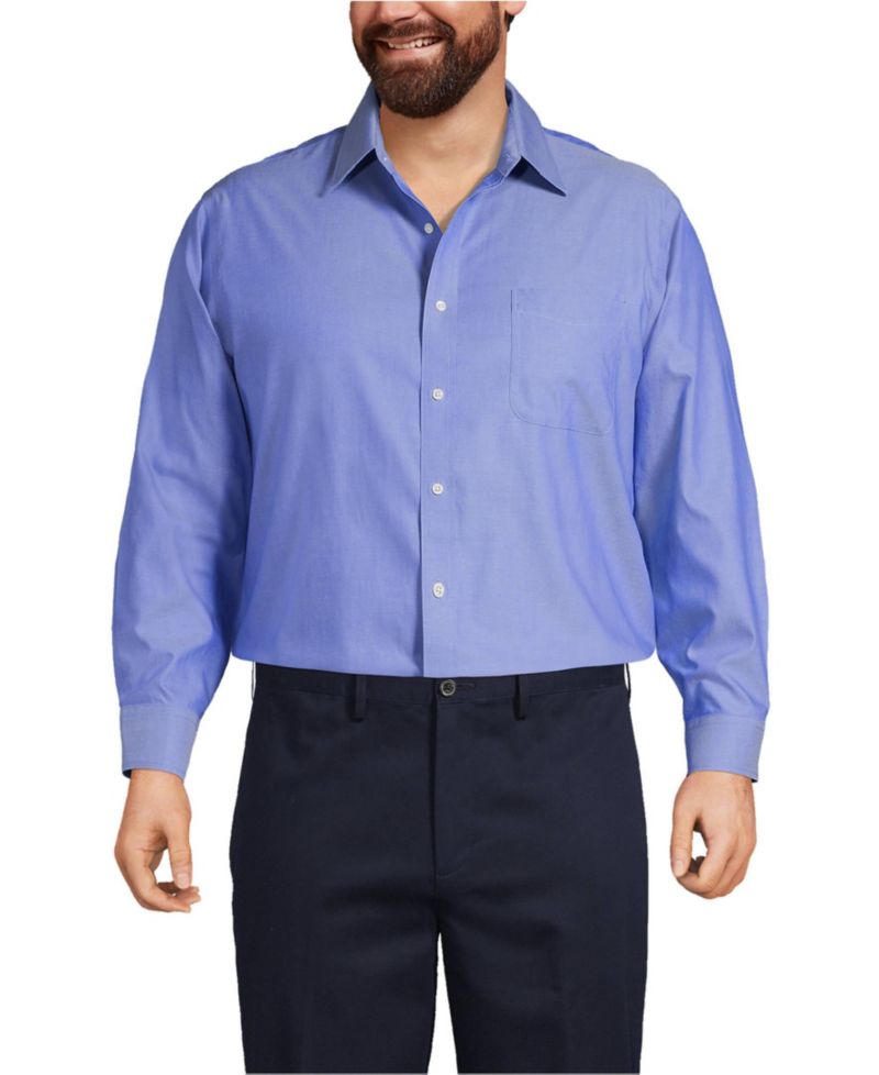 Big & Tall No Iron Supima Cotton Pinpoint Straight Collar Dress Shirt