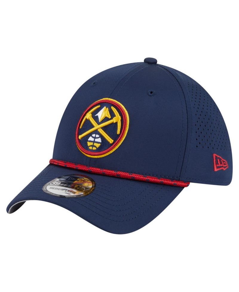 Men's Navy Denver Nuggets Featherweight Poly Rope Flex 39Thirty Hat