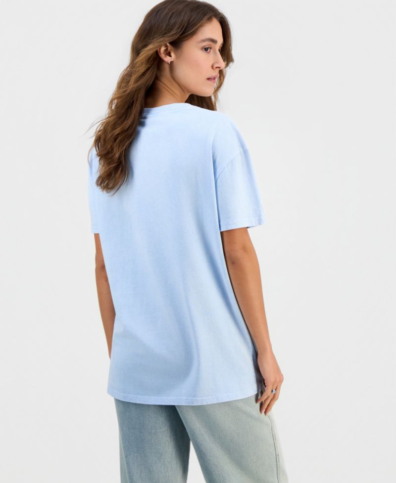 Juniors' Cotton London Big Ben Mineral-Wash Tee