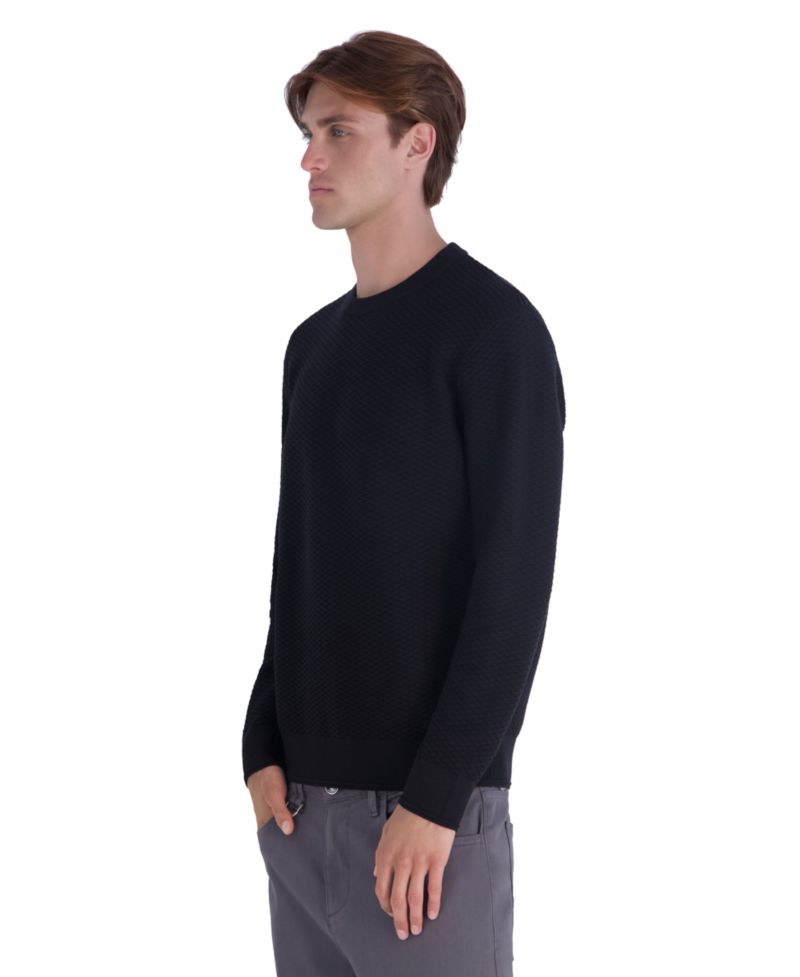 Men's Textured Crewneck Modern-Fit Sweater