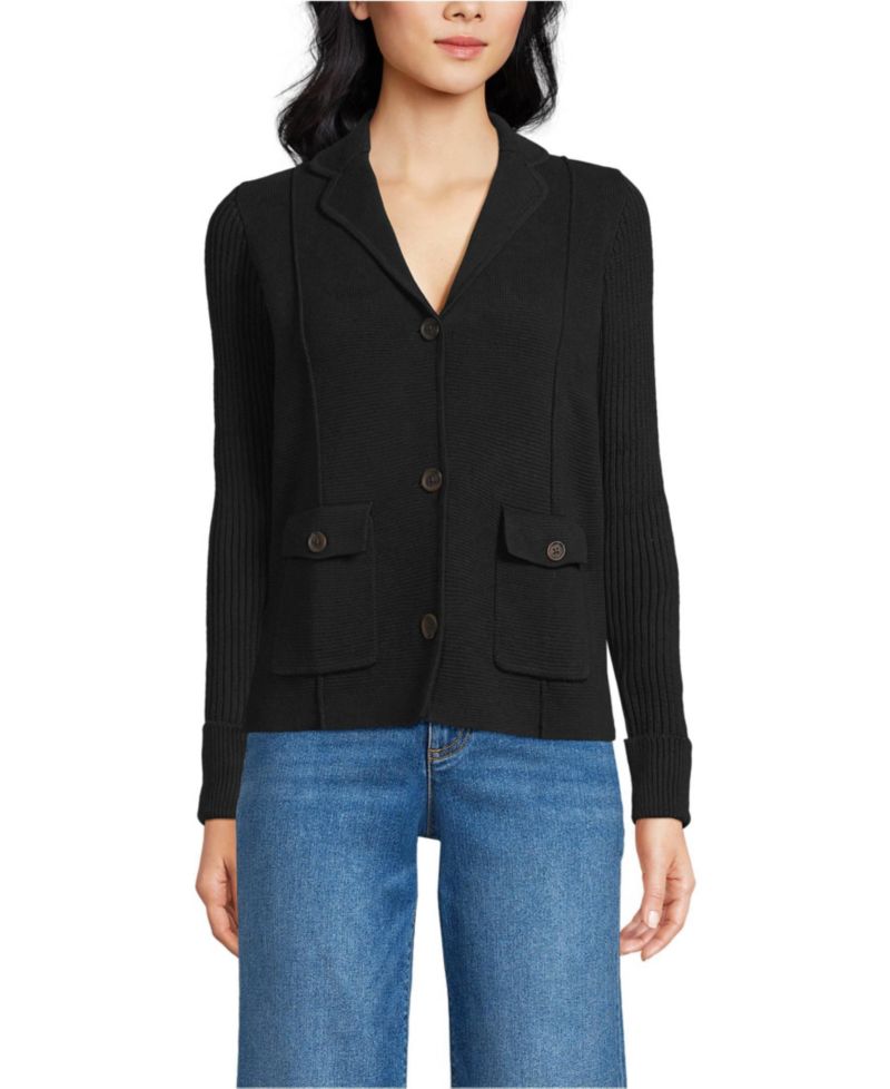 Women's Drifter Ribbed Collared Blazer Sweater