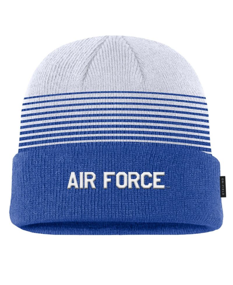 Men's Royal/White Air Force Falcons 2026 On-Field Gradient Terra Cuffed Knit Hat
