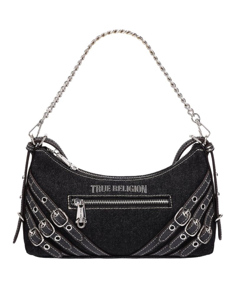 Women's Triple Straps Denim Shoulder Bag