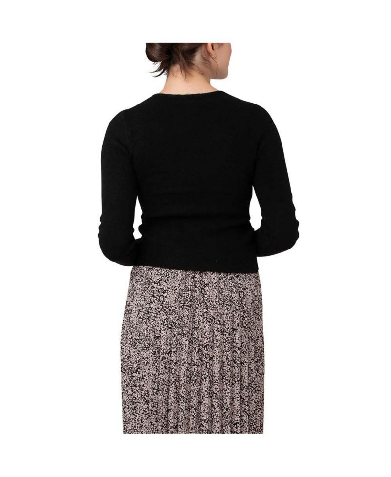 Maternity Ripe Willa Cross Front Nursing Knit Top Black