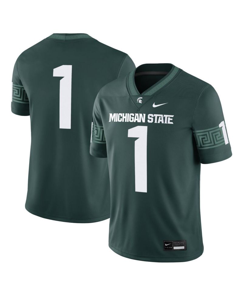 Men's 1 Green Michigan State Spartans Game Jersey