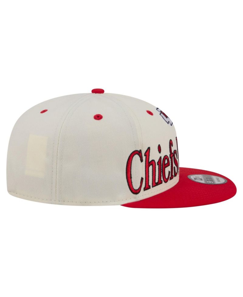 Men's Cream Kansas City Chiefs Oversized Slogan 9FIFTY Snapback Hat