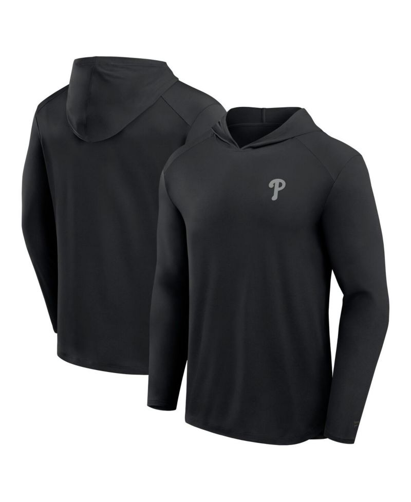 Men's Black Philadelphia Phillies Front Office Power Mono Long Sleeve Hoodie T-Shirt