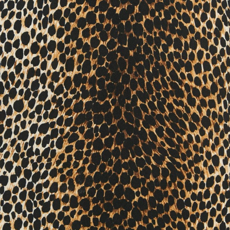 Women's Brown Animal Print Crepe Midi Skirt