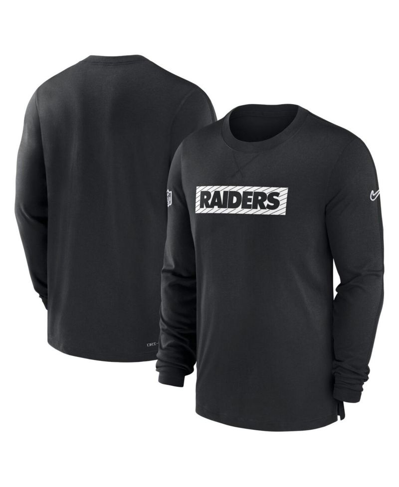 Men's Black Las Vegas Raiders Sideline Player Performance Long Sleeve T-Shirt