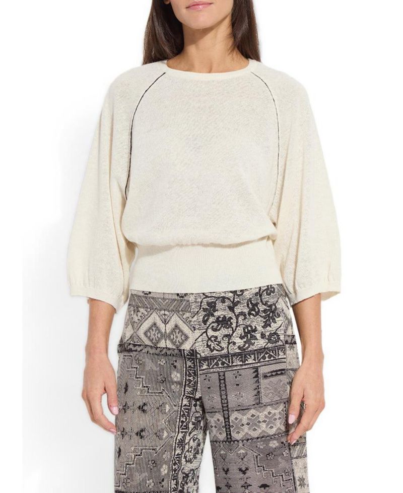 Women's Anabela Oversized Lightweight Raglan Long-Sleeve Linen-Cotton-Blend Sweater