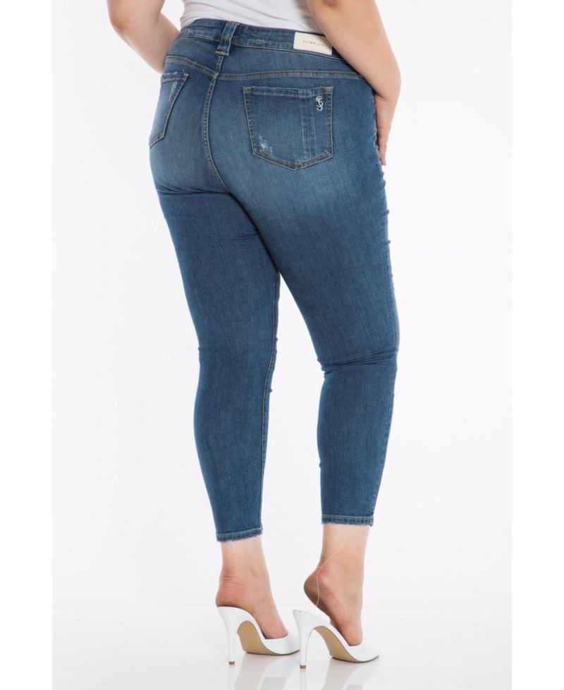 Plus Size Denim Mid Rise Skinny in 28" inseam - Hazel