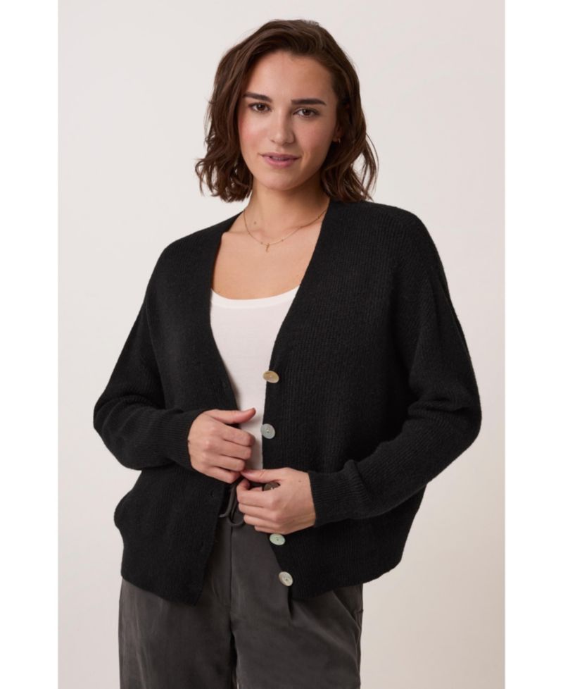 Women's Slouchy Ribbed V-Neck Cardigan
