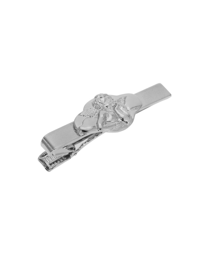 Silver-Tone Angel Tie Bar Clip
