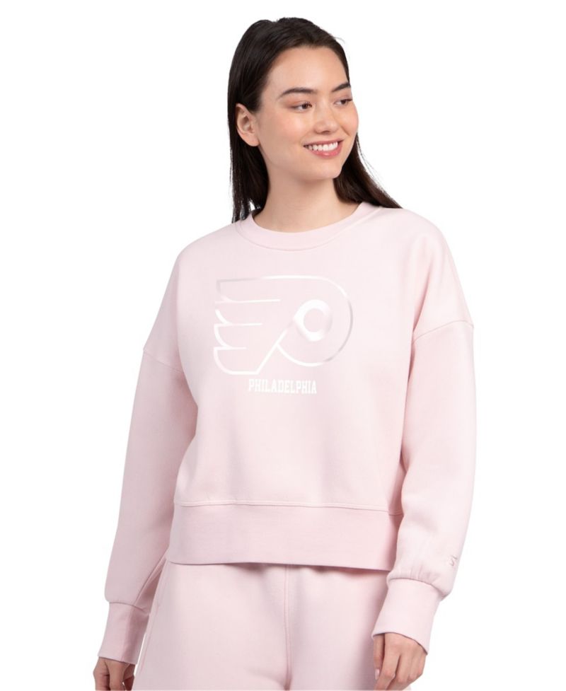 Women's Pink Philadelphia Flyers Boxy Cropped Sweatshirt