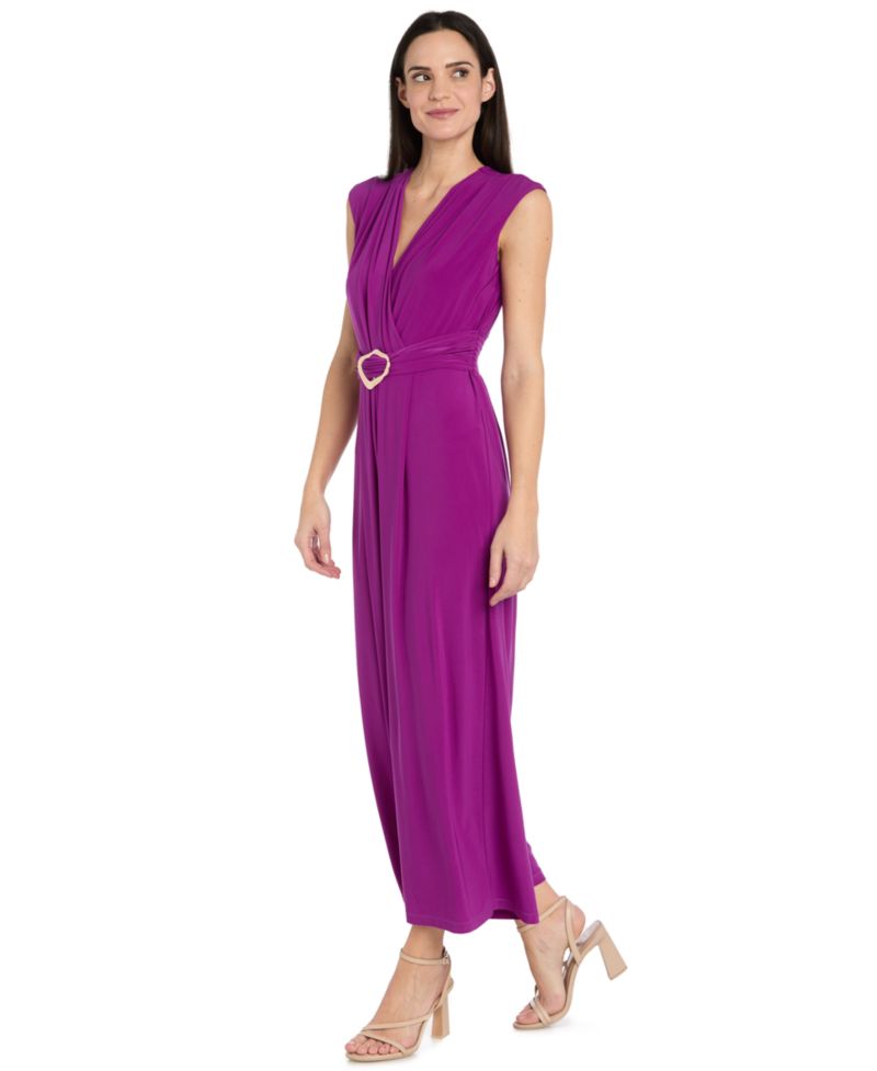 Women's Sleeveless V-Neck Wide-Leg Jumpsuit