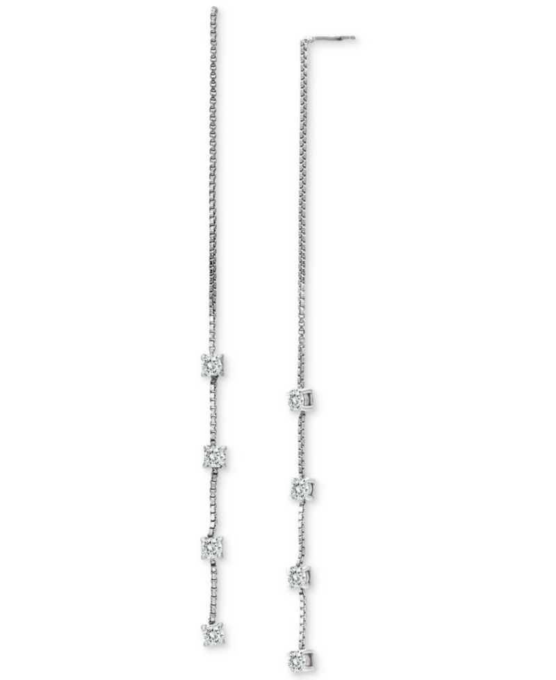Cubic Zirconia Threader Earrings
