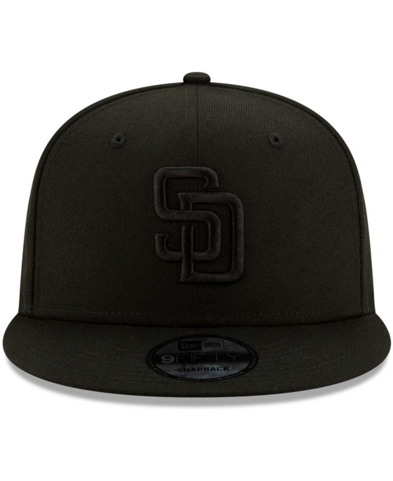 Men's Black San Diego Padres Black on Black 9FIFTY Snapback Adjustable Hat
