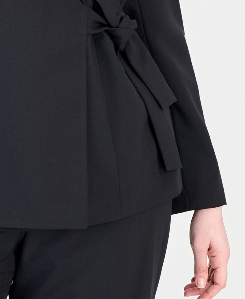 Plus Size Peak Lapel Classic-Fit Wide-Leg Jacket and Pants, 2-Piece Set