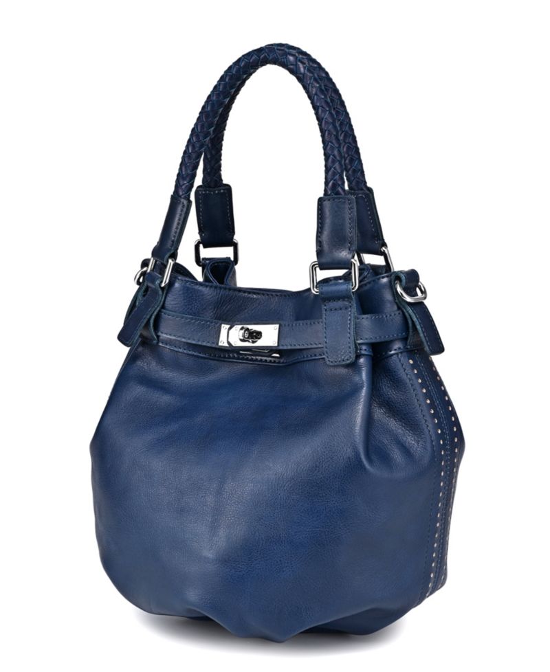 Pumpkin Small Leather Crossbody Bucket Bag